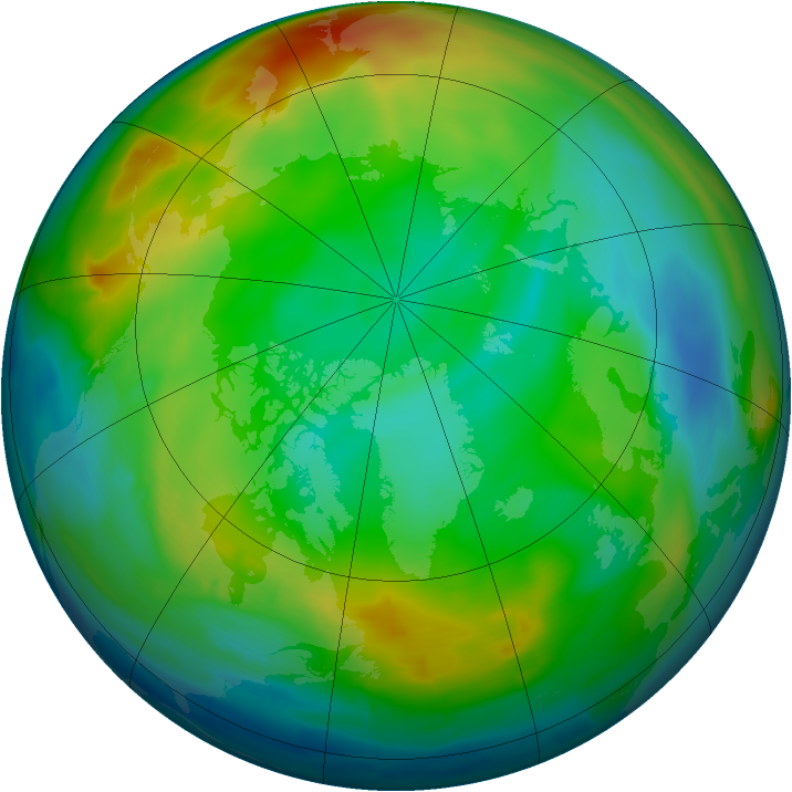 Arctic ozone map for 29 December 2013